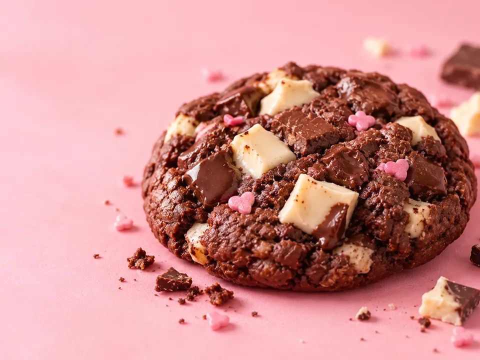 A double chocolate cookie loaded with chocolate chunks